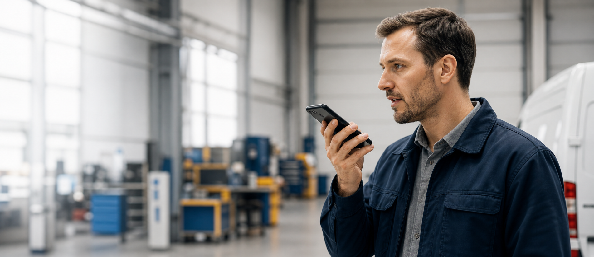 Driftsleder taler med Agimatic AI